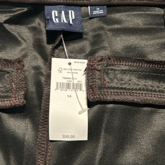 NWT ladies size 14 Gap Brown Mid Rise Vegan Leather Skinny Pants - Picture 6 of 13